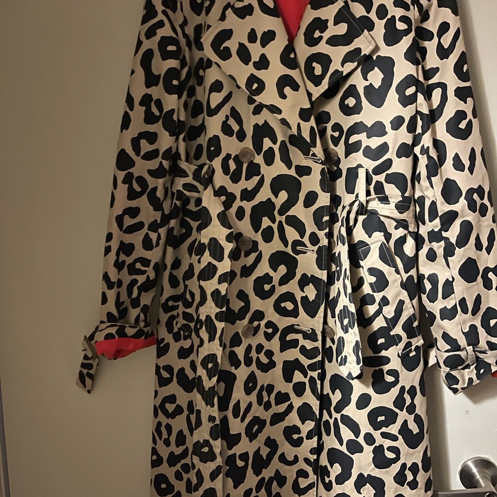 Leopard Print Women's Trench Coat - Picture 13 of 13